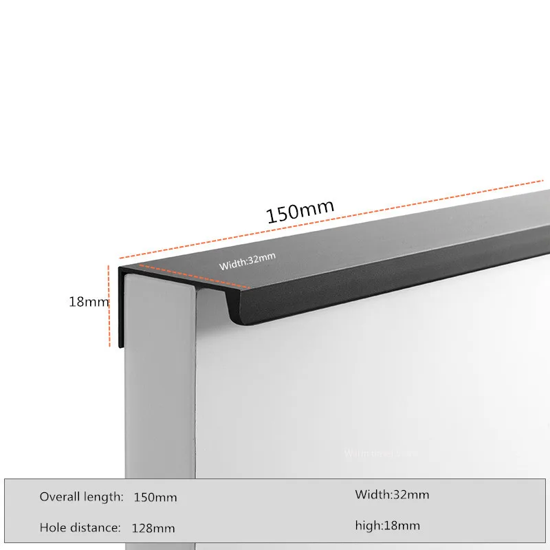 Ручки для шкафов черные и золотые из алюминия