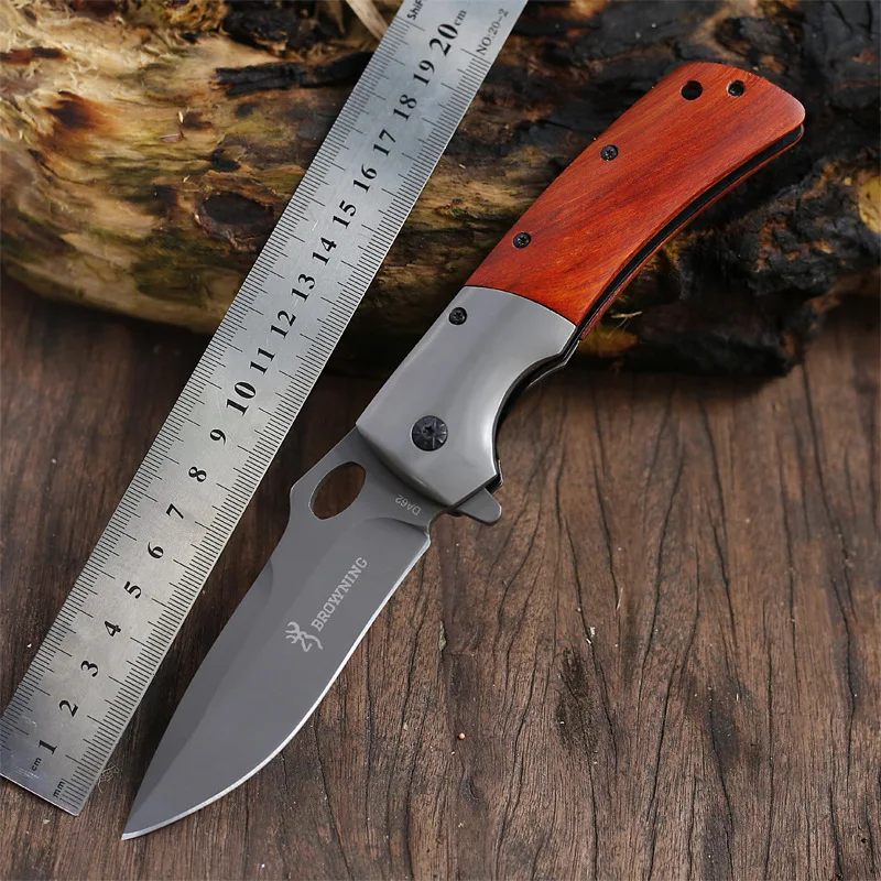 

2023 Wooden Handle Outdoor Folding Knife for Self-defense and Survival In The Wilderness, High Hardness and Sharp Camping Knife