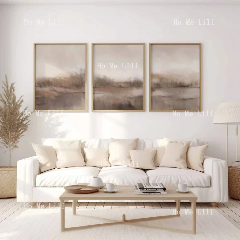 Набор из 3-х настенных художественных принтов в фермерском доме пейзажных