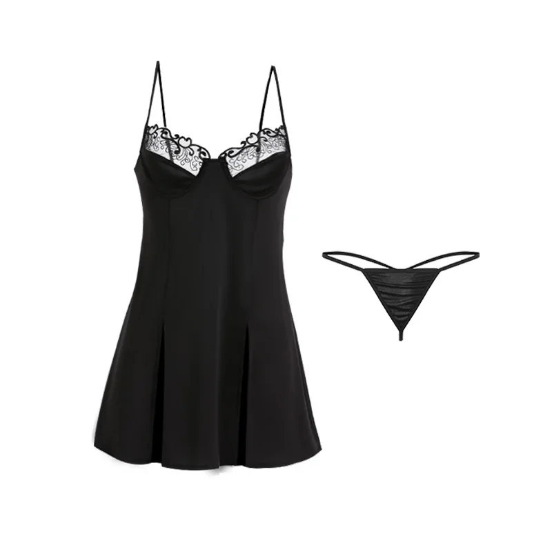 Женская летняя атласная пижама с эффектом пуш-ап