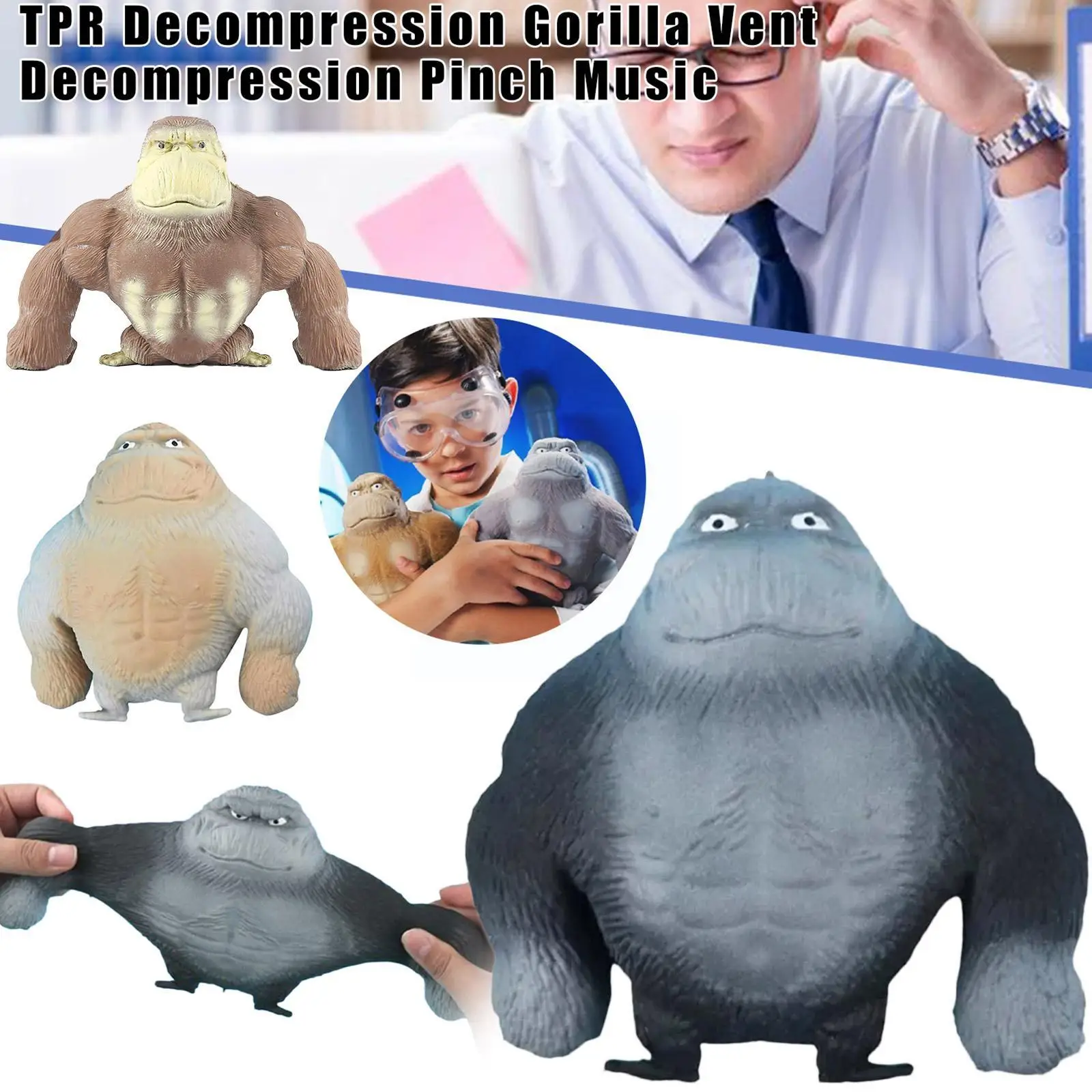 

Gorilla Lala Le Anti-stress Fidget Toy Decompression Squishy Elastic Orangutan Funny Gorilla For Adults Toy W7H9