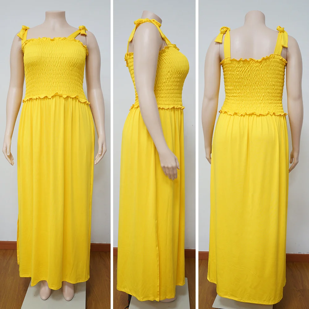 Plus Size Summer 2023 Women Dresses 4xlwholesale Sexy Elegant Party Halter Loose New Full Length Dress Street 3xl 4xl 5xl 6xl