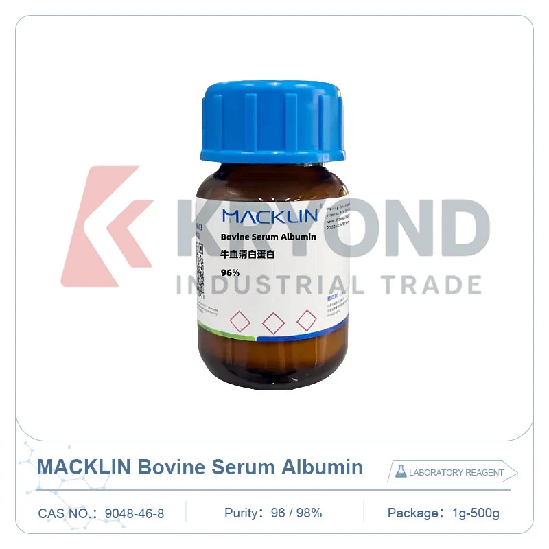 Фото Альбумин бычьего сывороточного белка MACKLIN BSA, лабораторный реагент CAS 9048-46-8 для исследования белков, биохимических тестов и подготовки образцов, 1 г, 500 г №1