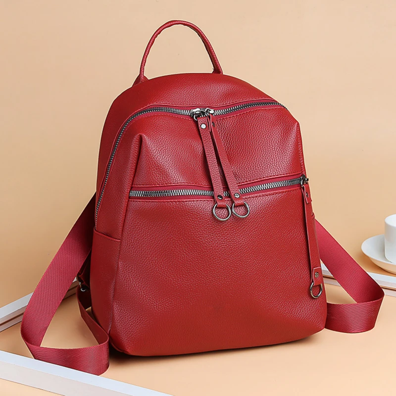 Водонепроницаемый рюкзак для женщин, ранец из высококачественной искусственной кожи для девочек-подростков, школьная сумка на ремне