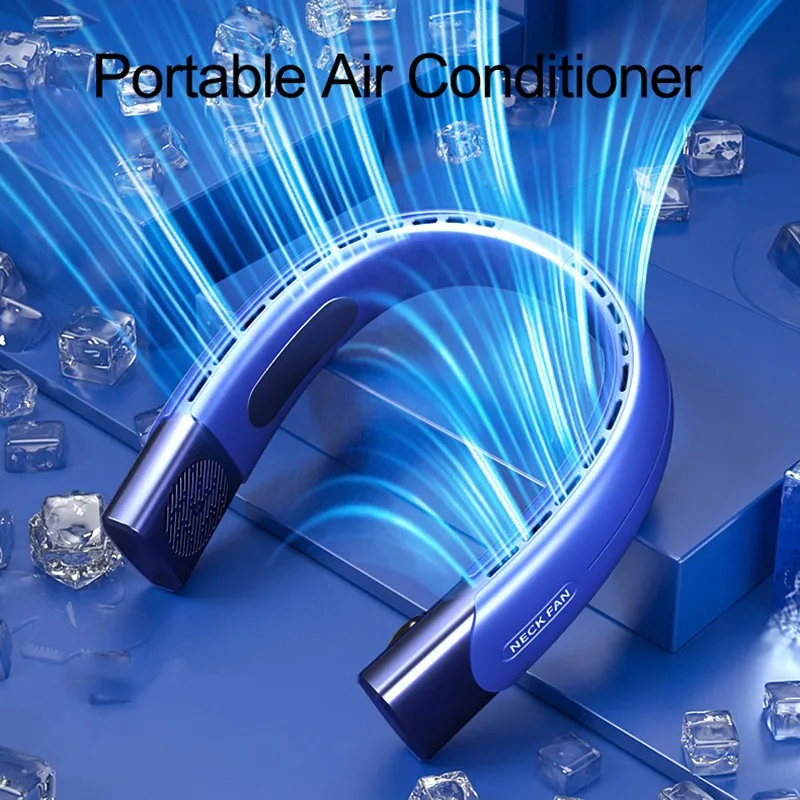

Портативный подвесной шейный вентилятор для студентов, USB-зарядка, Летний Мини-шейный вентилятор с бесщеточным Мотором, охлаждающий безлин...