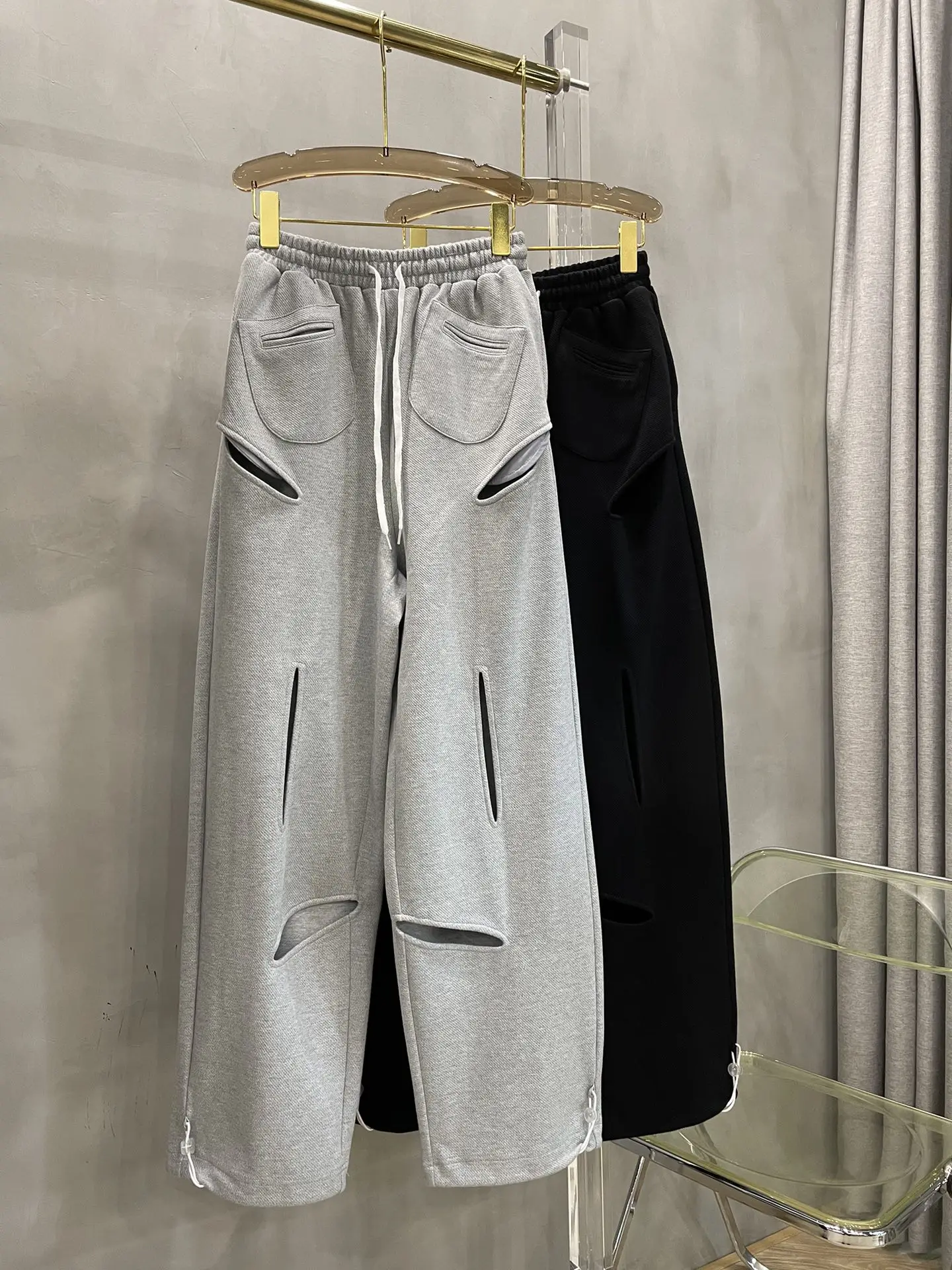 2024 Женская одежда Тонкий Вырез открытые Структурированные Повседневные Брюки