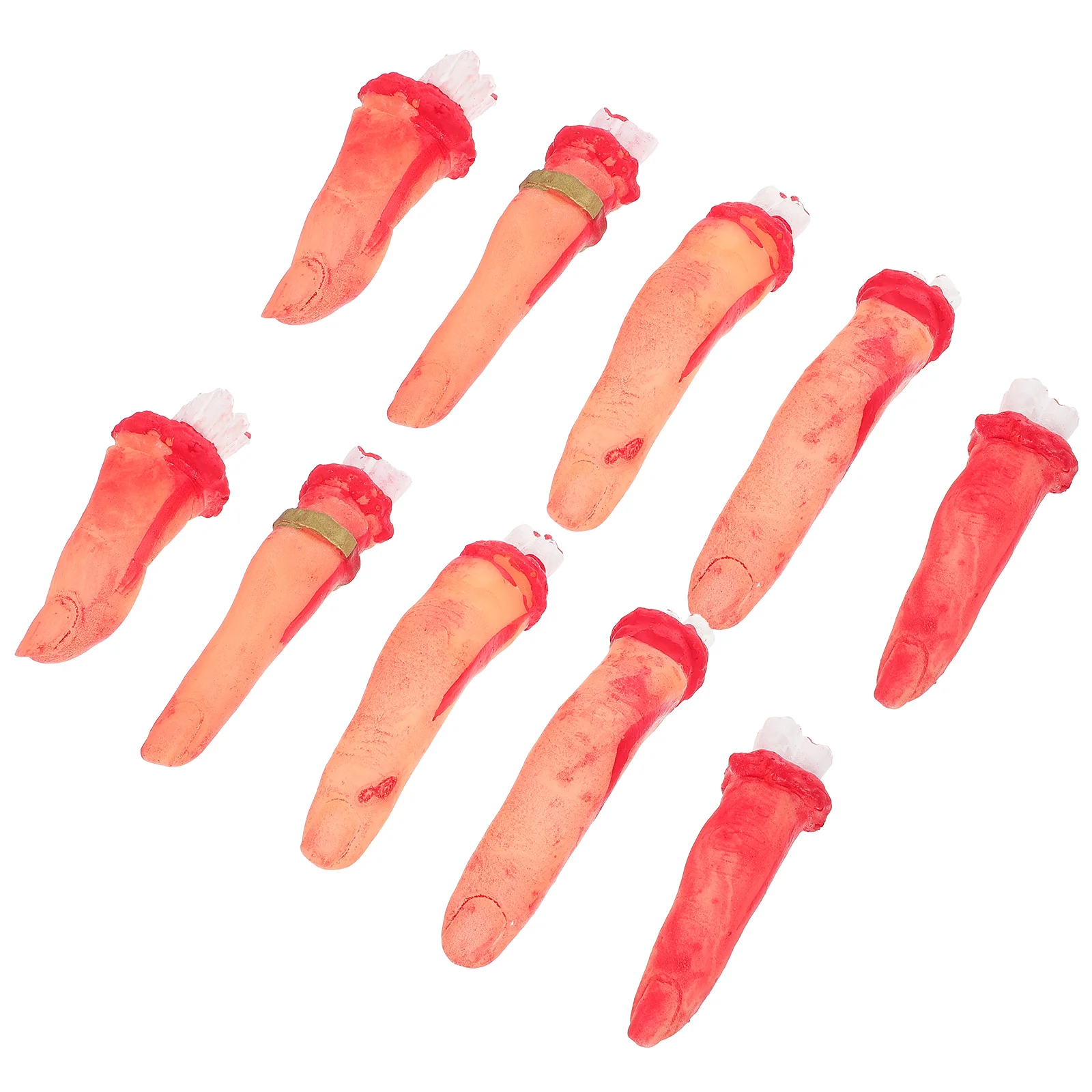 

10 Pcs Finger Halloween Cosplay Fake Party Prop Favor Decor Table Severed Props Dining Prank Toy