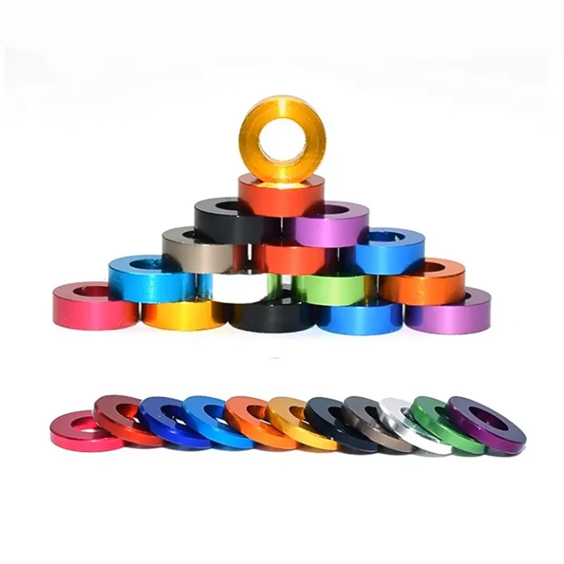 

10pcs/lot Aluminum washer M3 M4 M5 M6 M8 M10 colourful Anodized aluminum flat Washers Gasket for RC part