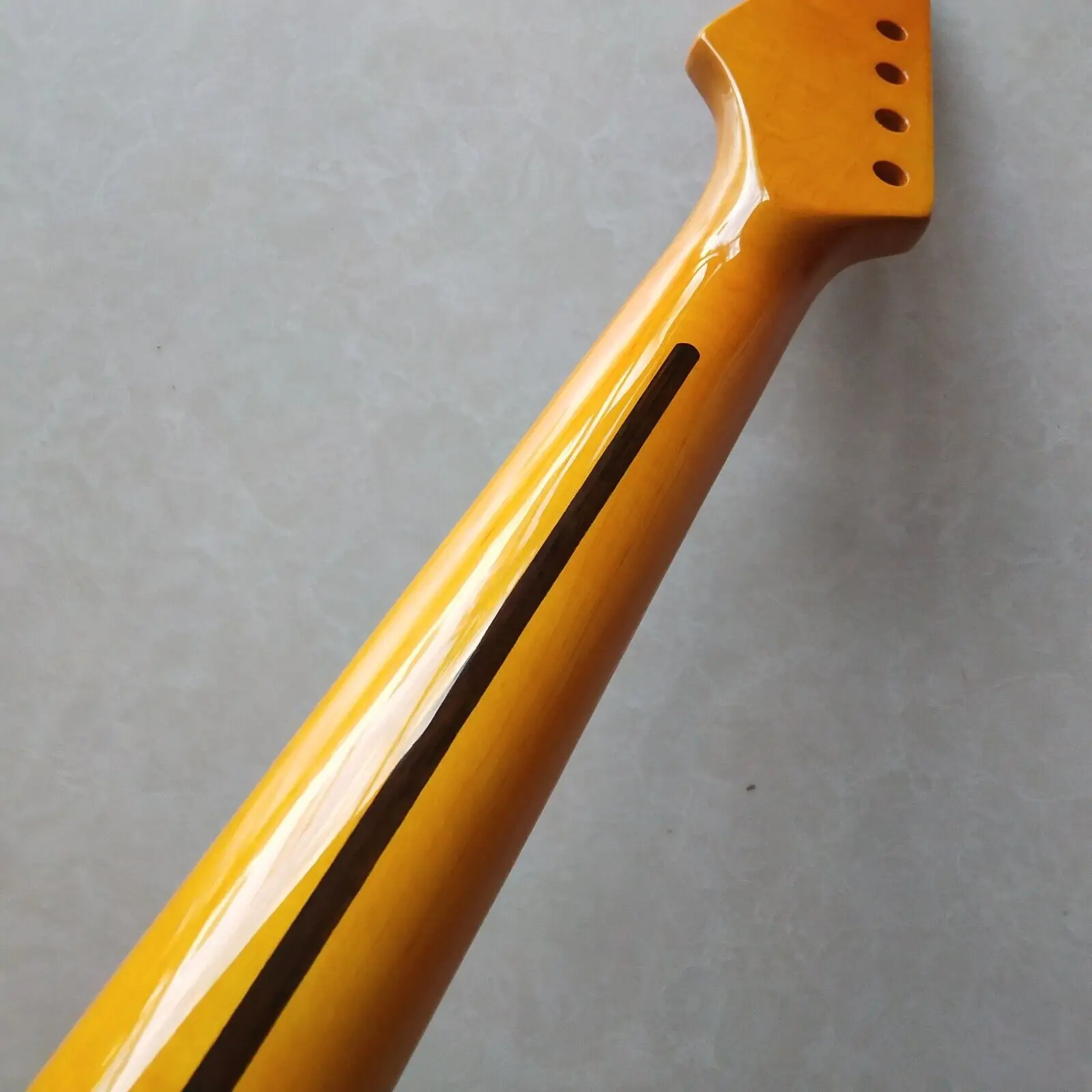 DIY Yellow Gloss Guitar Neck Parts 22 fret 25.5inch Maple Fretboard Replacement enlarge