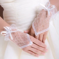 1 pair women lace fingerless short gloves fingerless ladies fishnet gloves sunscreen mesh gloves wedding party wear dress gloves