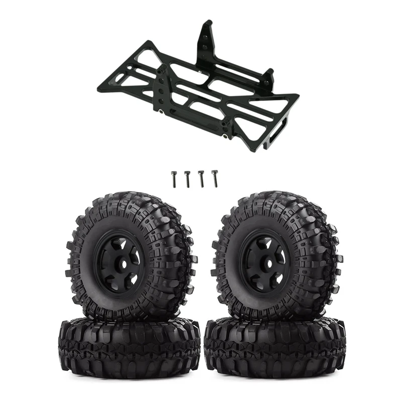 

Metal Battery Tray Holder Bracket Frame Upgrade Parts With 4PCS 1.0 Metal Beadlock Wheel Rims Tire Tyres Set