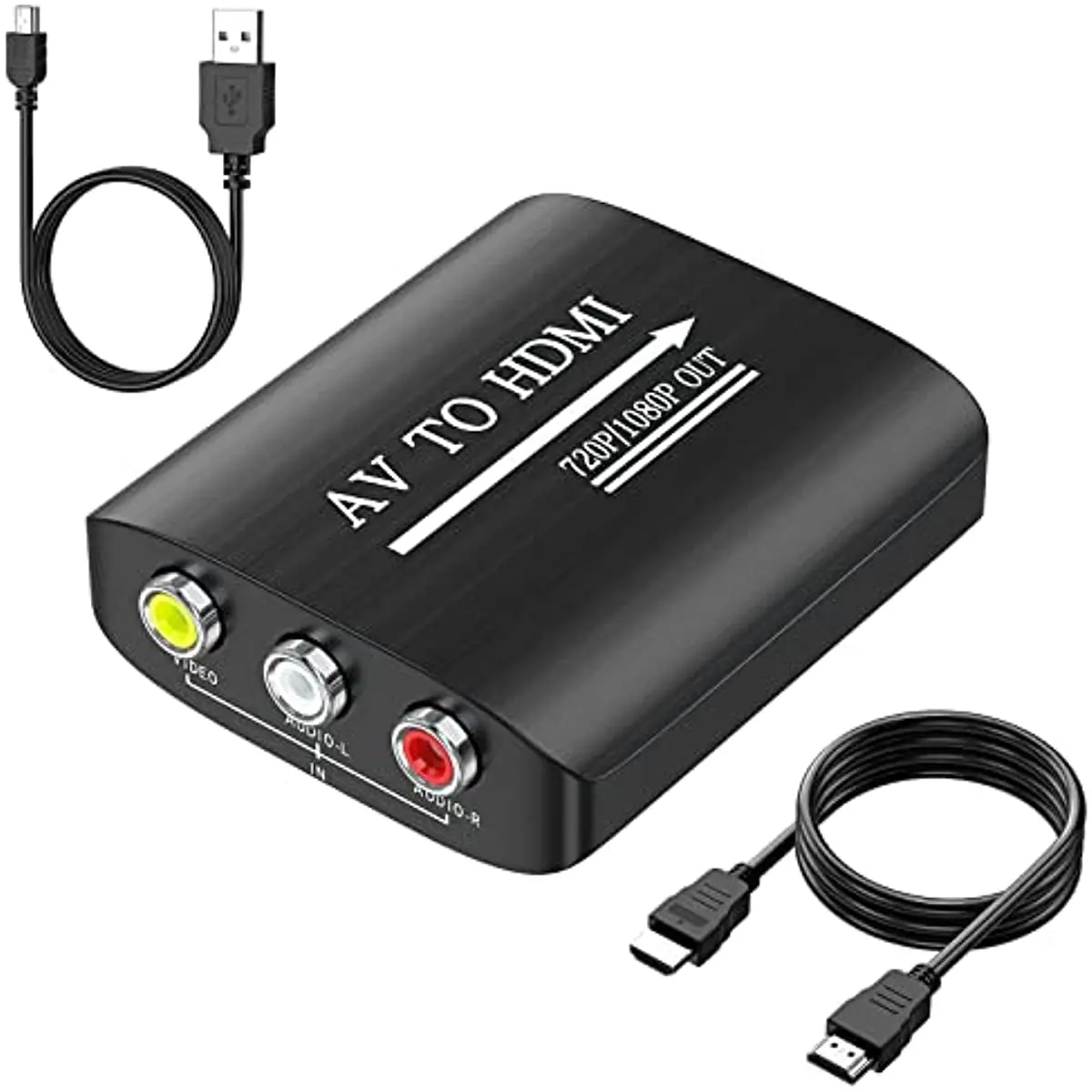 

RCA to HDMI,AV to HDMI Converter,Composite to HDMI Converter Compatible with WII,PS One,PS2,PS3,STB,Xbox,VHS,VCR,Blue-Ray DVD