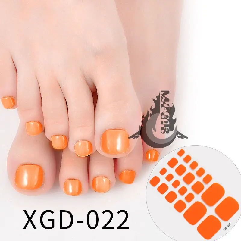 

22 Tips Toenail Nail Stickers Solid Color Full Cover Nail Stickers Toe Nail Art Set Nail Decoration Foot Nails Sticker Designer