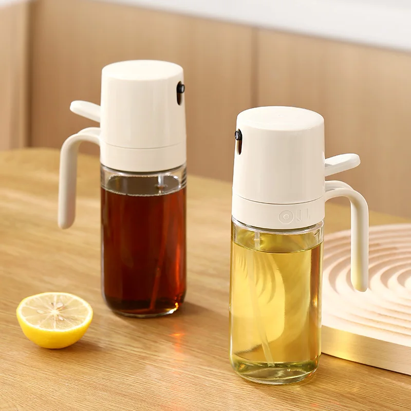 

Transparent Glass Oil Spray Bottle Sealed Press Type Spray Oil Tank Oil Storage Tank Kitchen Accessories Home Appliance
