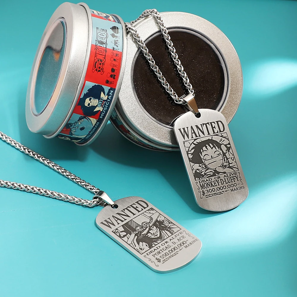 

One Piece Pendant Women Necklace Japanese Anime Accessories Cosplay Luffy Zoro Sanji Manga Titanium Jewelry Men Neck Chain Gift