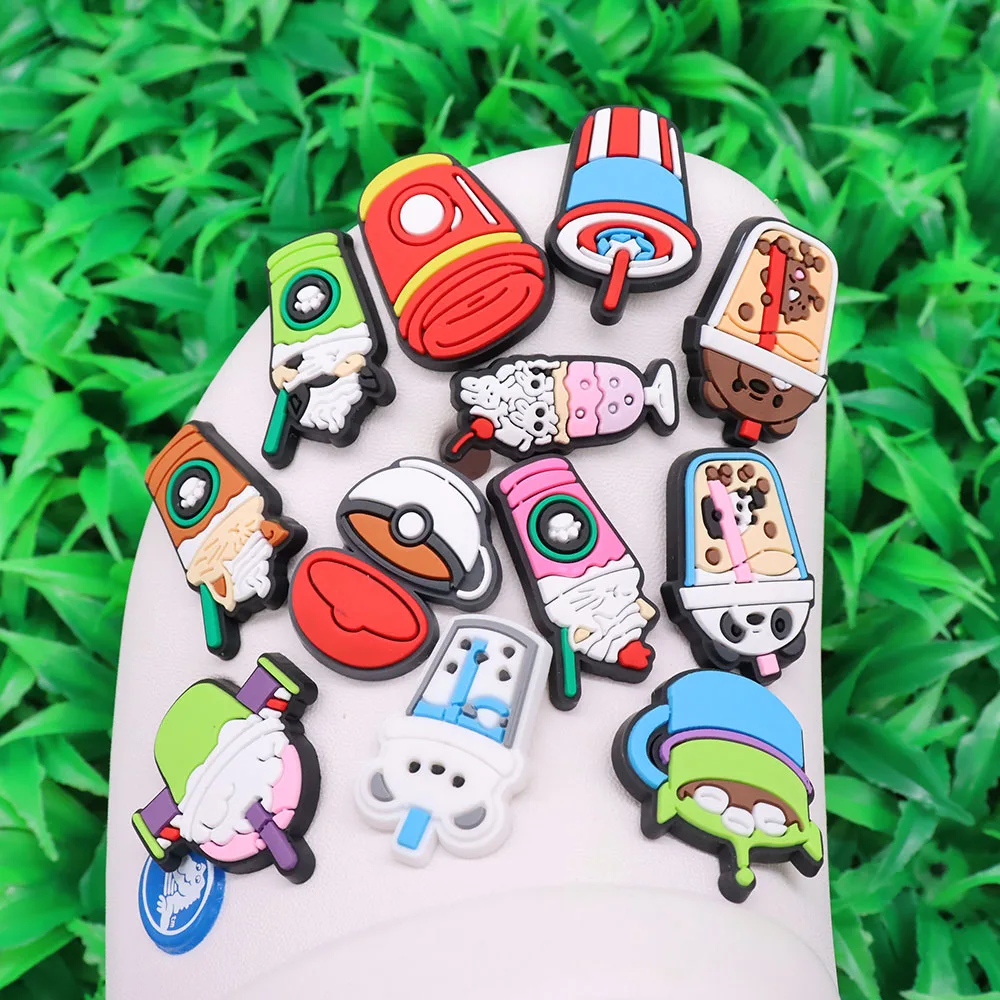 

1-12 шт. подвески для обуви из ПВХ, чашки для напитков, кофе, молока, чая, Croc Jibz, подходят к Croc Jibz, браслеты, аксессуары для украшения сада