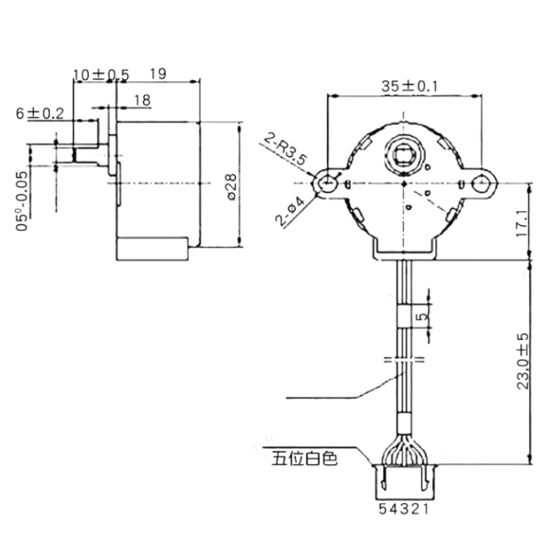 Шаговый электродвигатель 28BYJ-48 4-фазный 5-проводной DC5V/12V привод ULN2003 модуль