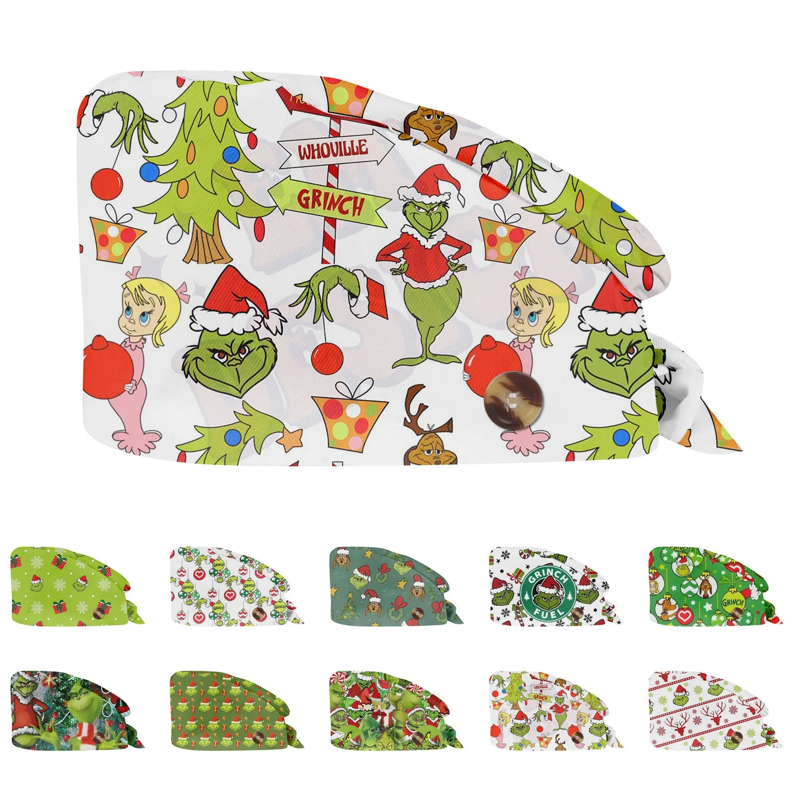 2024 Рождественская Специальная Регулируемая Хирургическая Шапочка скраб-шапочка