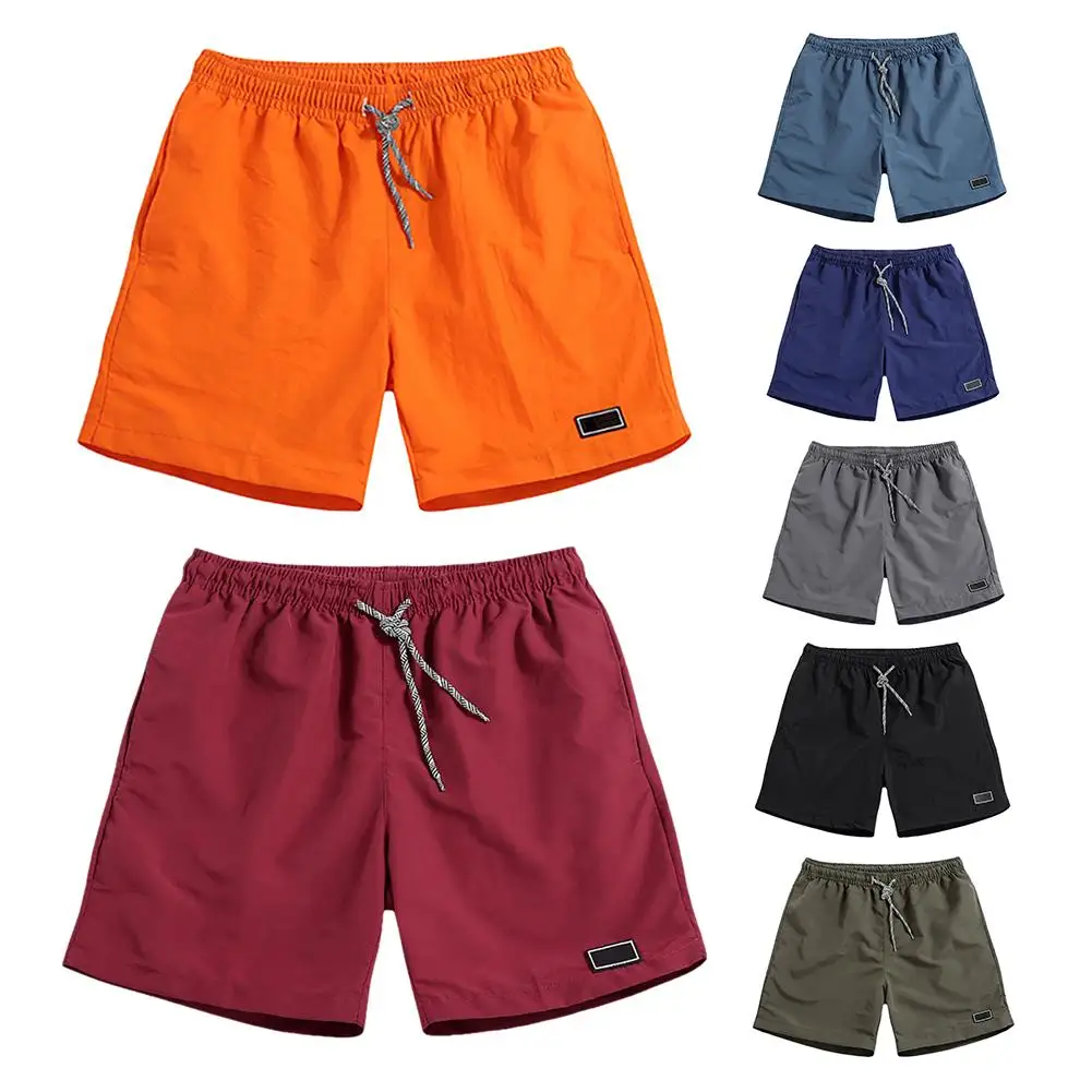 Men Casual Breathable work Pants Pockets Beach Solid Color Sport Shorts Men's Short Jogger Shorts Pant with Pocket Breathable