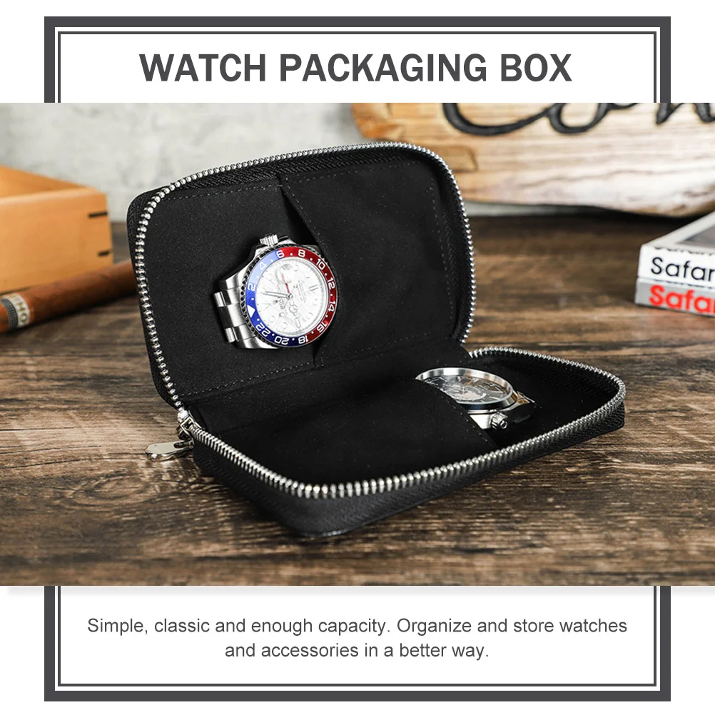 Watch Case Box Travel Organizer Display Packaging Household Retro Outdoor Bag Zipper Gift Storage Portable Pouch