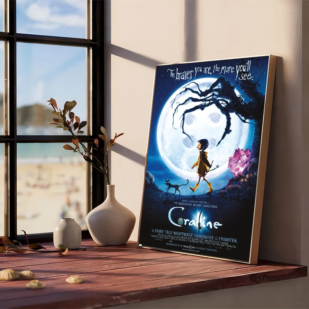 Anime C-Coraline Self-adhesive Art Poster Waterproof Paper Sticker Coffee House Bar Posters Wall Stickers