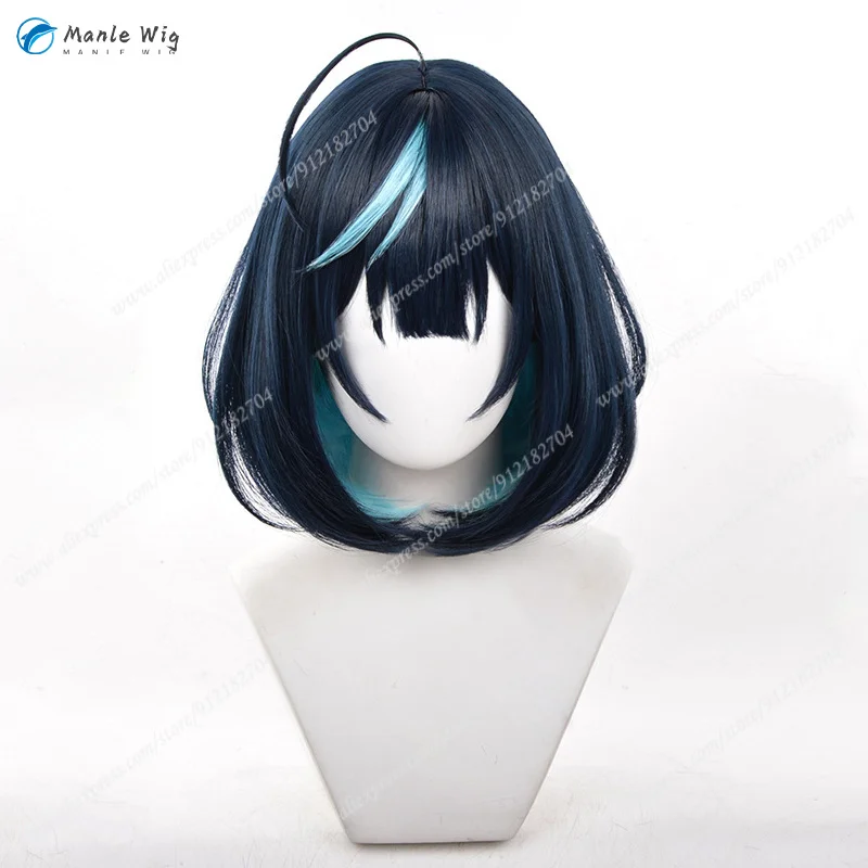 ES 2 Sagiri Esu Косплей Парик Унисекс 35 см Короткие Темно-Синие Аниме Парики Имитация