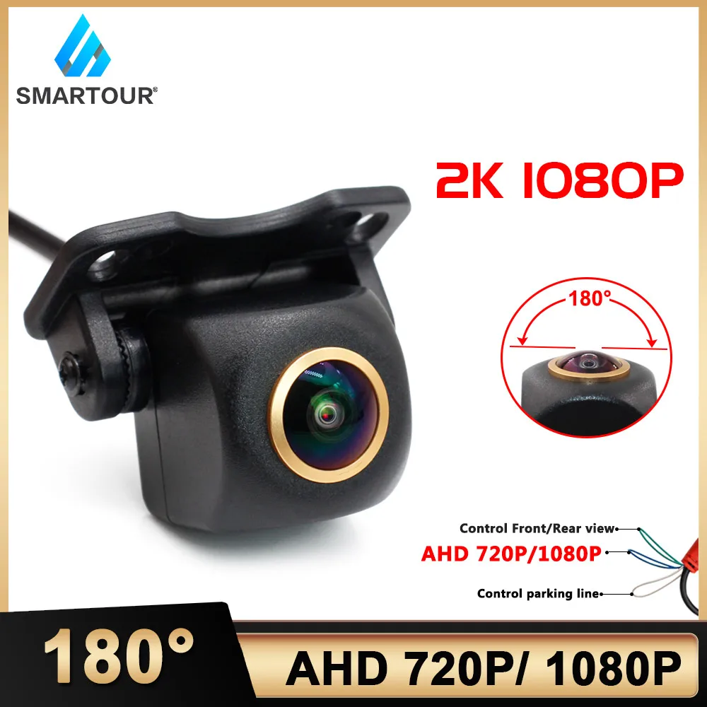 

SMARTOUR 180 Degree FishEye Lens Car Universal AHD Rear View Reverse Parking Camera Starlight Night Vision Vehicle Backup Camera