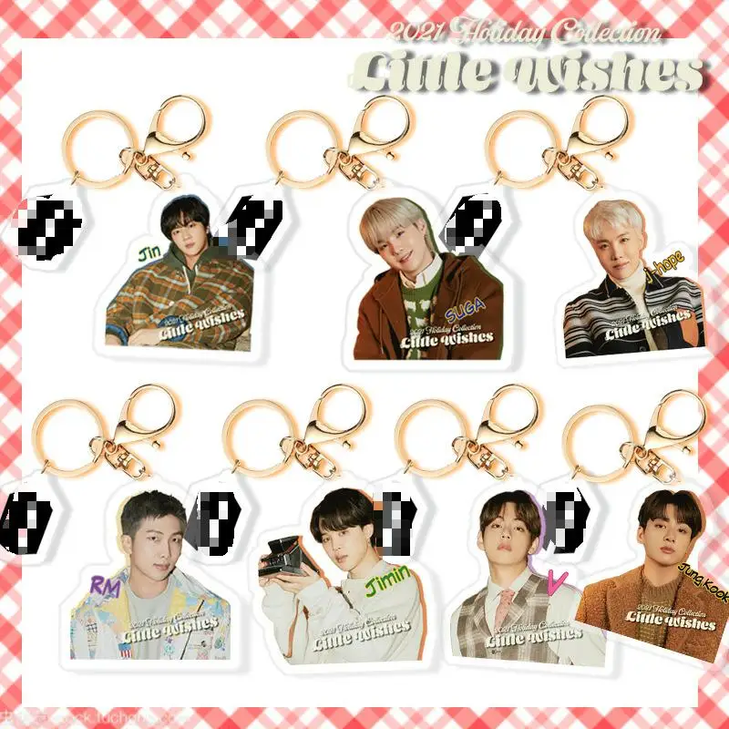 

KPOP bangtan boys Butter album Backpack decoration doll pendant keychain Acrylic model pendant Fan Gifts JIMIN JIN JK RM Cosplay