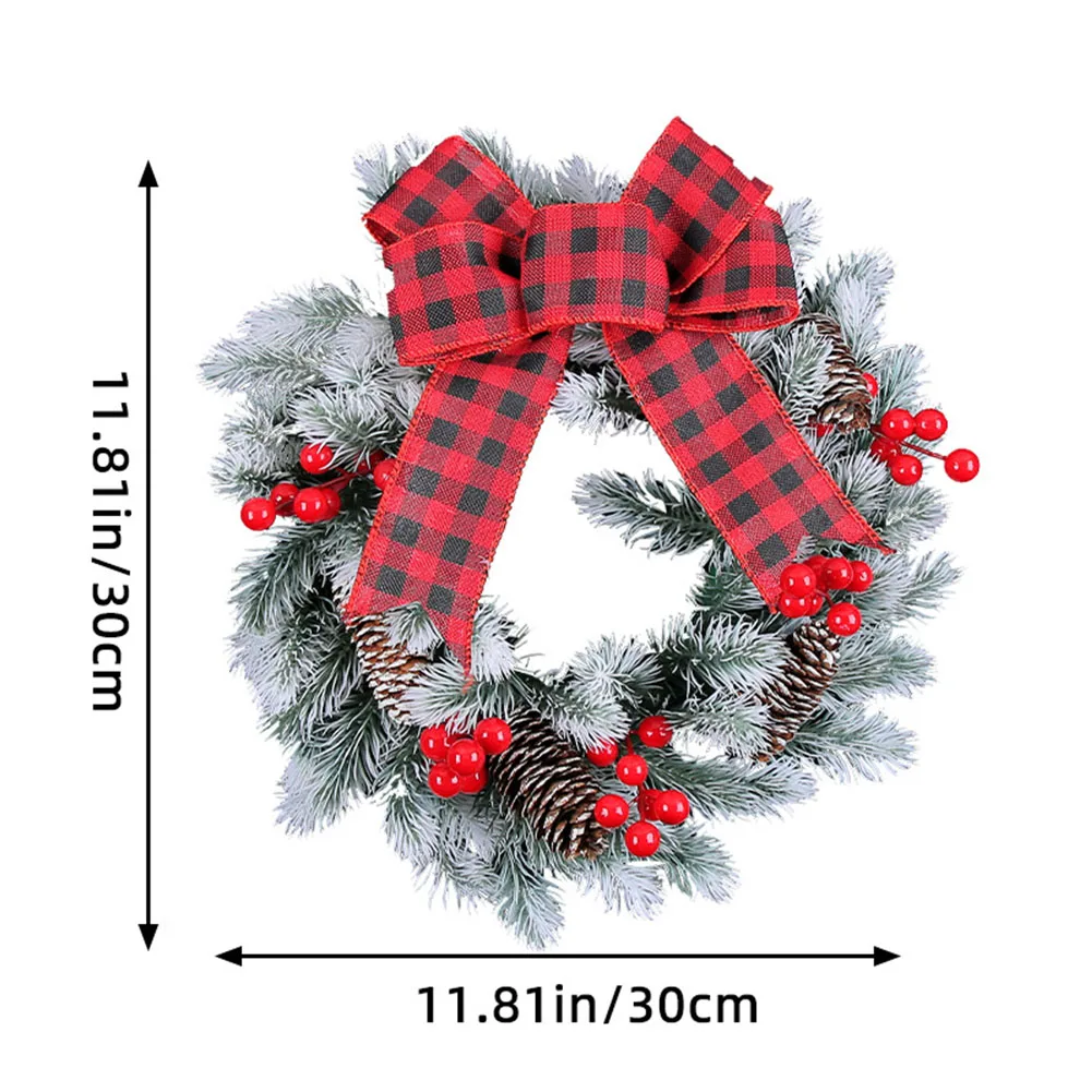 

30cm Christmas Wreath Front Door Garlands Hanging Oranments Merry Christmas Decor For Home 2024 Happy New Year Navidad Wreath