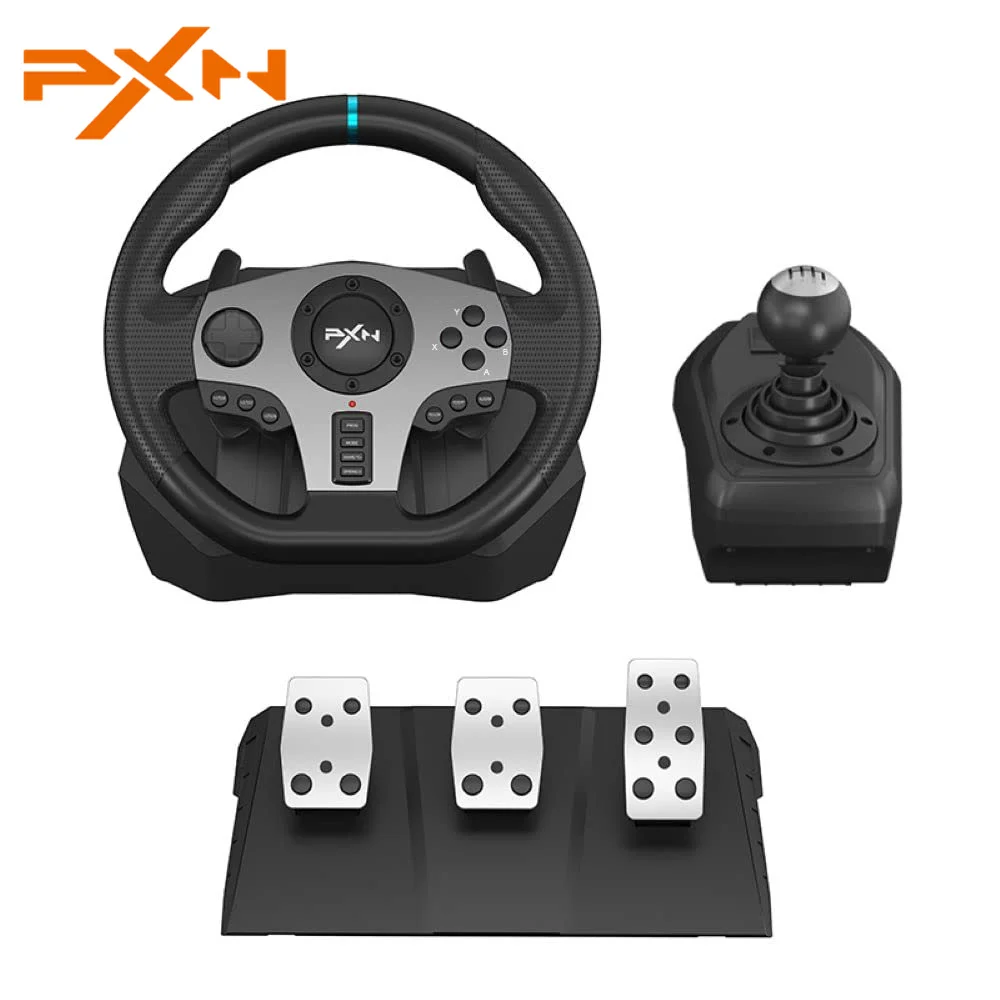 PXN V9 Racing Wheel With Pedals And Shifter 6 IN 1 Gaming Steering Wheel Volante For PS3/PS4/Xbox One/Xbox Series X&S/PC/Switch