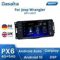 dasaita 7 car radio for jeep wrangler 2011 to 2017 chrysler dodge commander compass patriot grand cherokee android 10 stereo