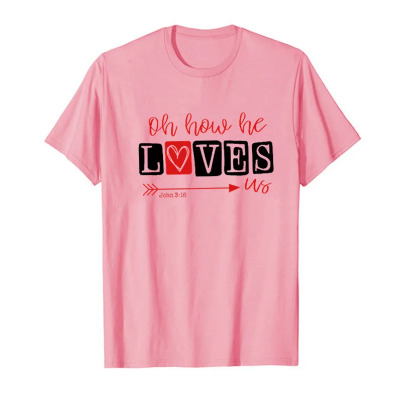 

Spring/summer European and American Valentine's Day love printed women's short sleeve T-shirt top graphic tee tops y2k top