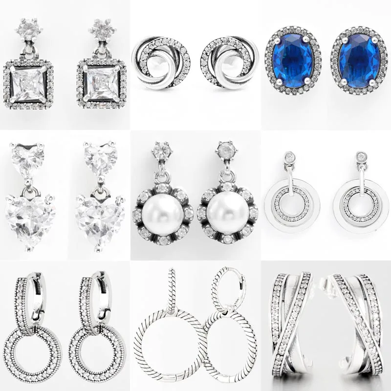Женские серьги из серебра 925 пробы, с фирменными кругами