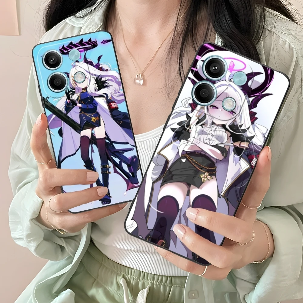 Синий архив чехол для мобильного телефона Hina Xiaomi Redmi 13 13C 12 12C 10 10C A1 A2 A3 Plus 5G черный