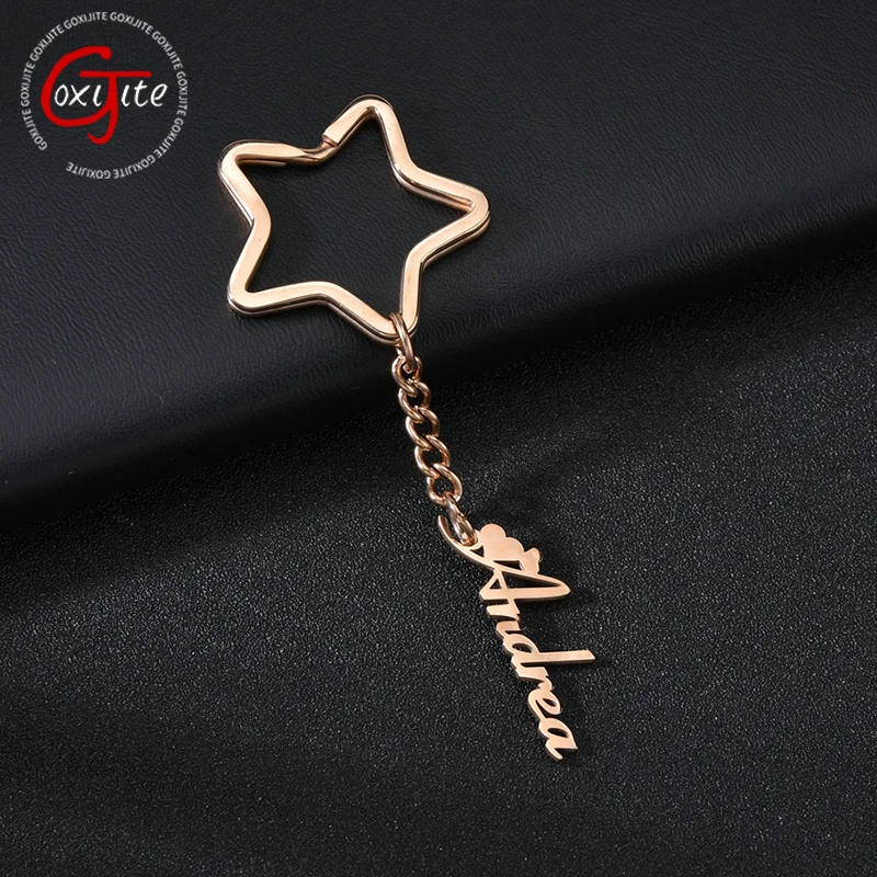 

Goxijite индивидуальные именные брелоки для женщин и девушек из нержавеющей стали Персонализированная табличка с именем брелок со звездой ювелирные изделия подарок