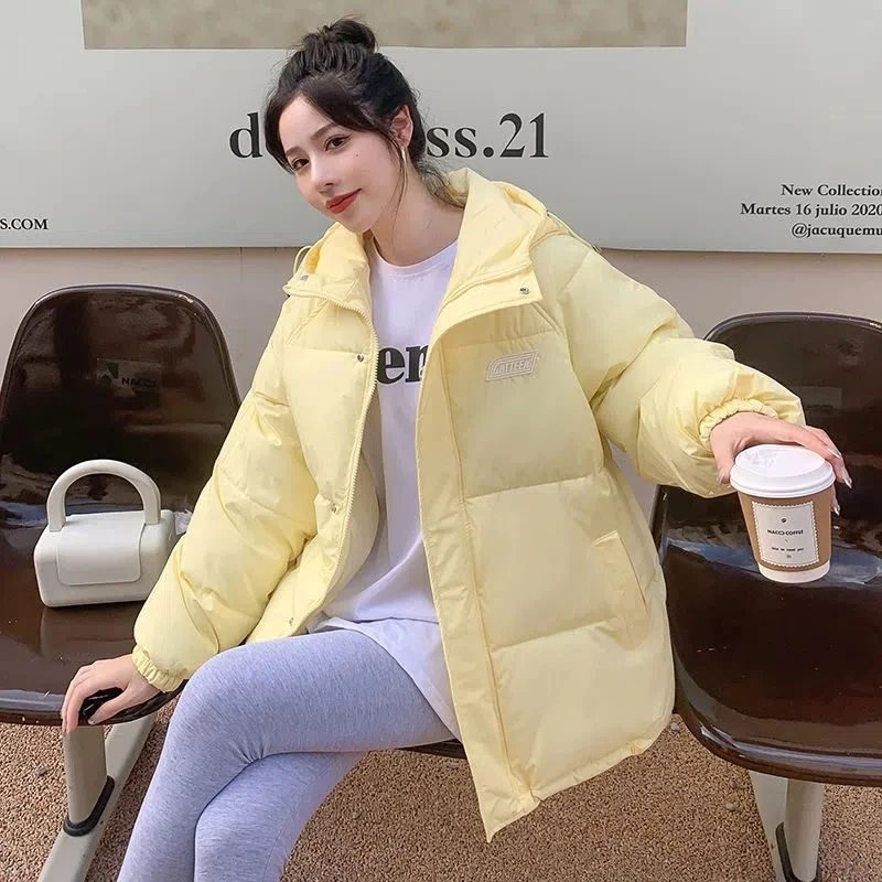 Parkas Women 2022 Winter New Fashion Loose Casual Student Bread Coat Female Clothing Long Hooded Warm Down Cotton Padded Jacket