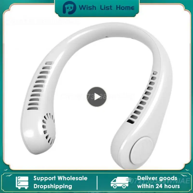 Портативный подвесной шейный вентилятор с зарядкой от USB, бесшумный ...