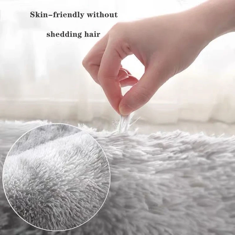 200*180cm Large Plush Carpet Living Room Decoration Fluffy Rug Thick Bedroom Carpets Anti-slip Floor Soft Lounge Rugs Solid Mat |