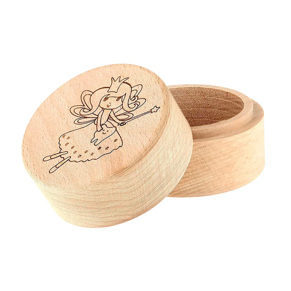 

Box Tooth Baby Teeth Fairy Keepsake Holder Wooden Kids Organizer Lost Storage Saver Girls Boys Boxes Case Wood Toothfairy Gift