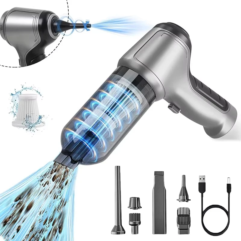 Автомобильный пылесос беспроводной портативный 95000 ПА Мощный Ручной