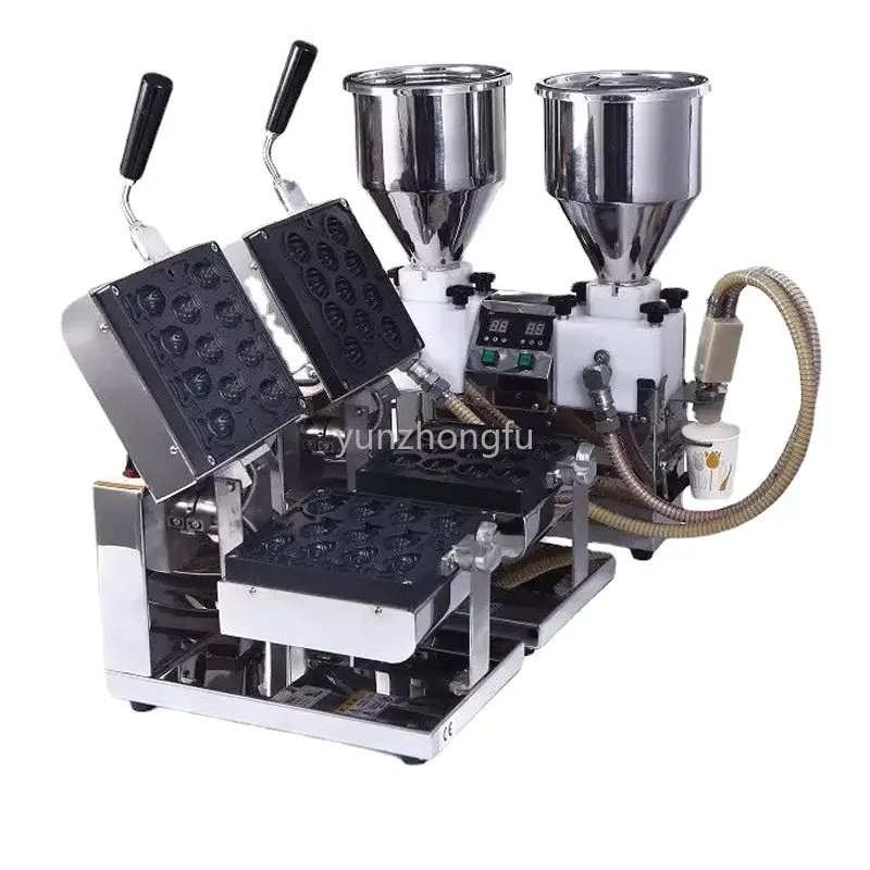 

Stainless Steel Taiyaki Maker Jam Filler Cream Filling Machine Batter Sauce Injector Injection Machine With 2 Hopper