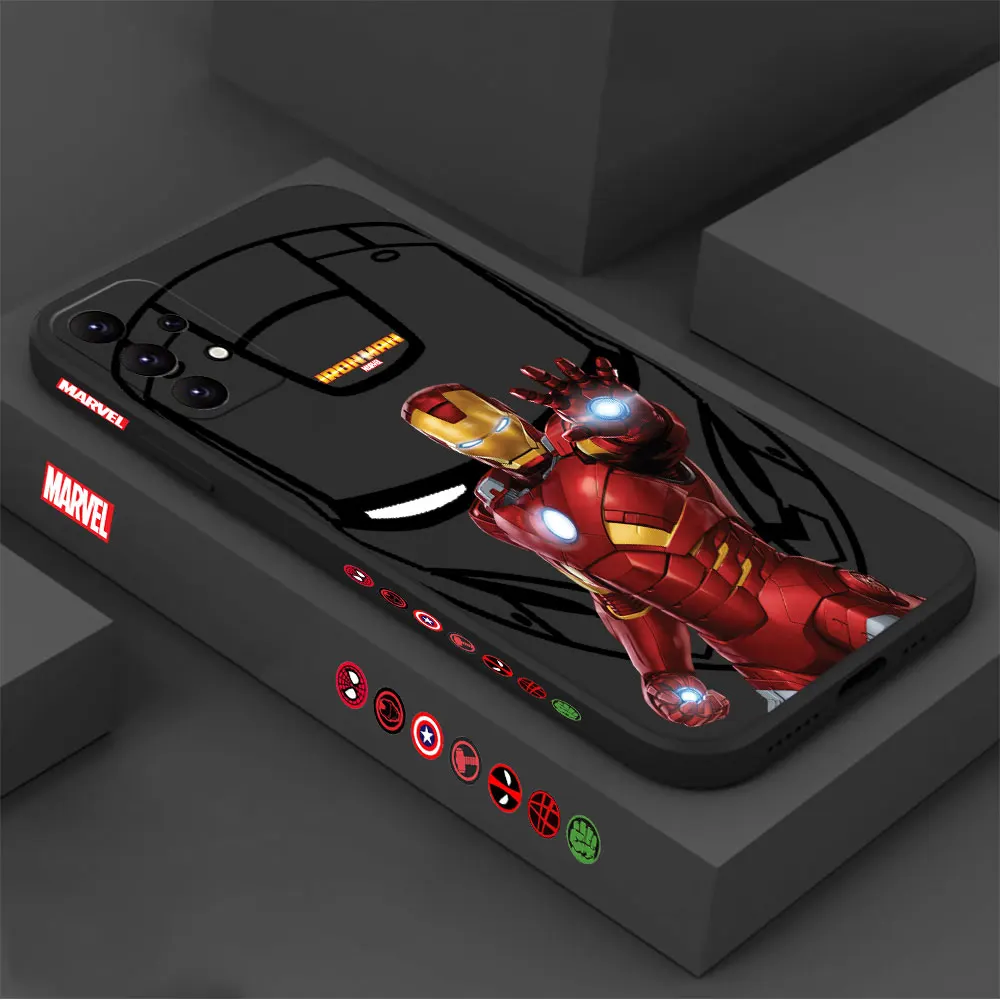Чехол с логотипом Железного человека Marvel line для Samsung Galaxy A91 A73 A72 A71 A53 A52 A52S A51 A42 A33 A32 A31 A23 A22 A21S A13 A12