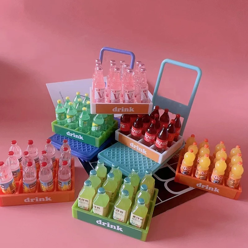 

112 кукольный домик моделирование напитков супермаркет газированная модель мини -продукты для игрушки для бутылки напитки