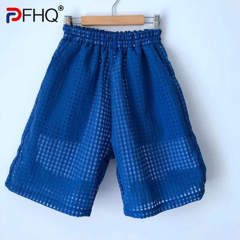 

PFHQ High Quality Hollow Out See-through Casual Pants 2023 Summer New Stylish Baggy Versatile Men's Shorts Free Shipping 21F1856