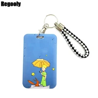 little prince blue credit card id holder bag student women travel bank bus business card cover badge accessories gifts subway