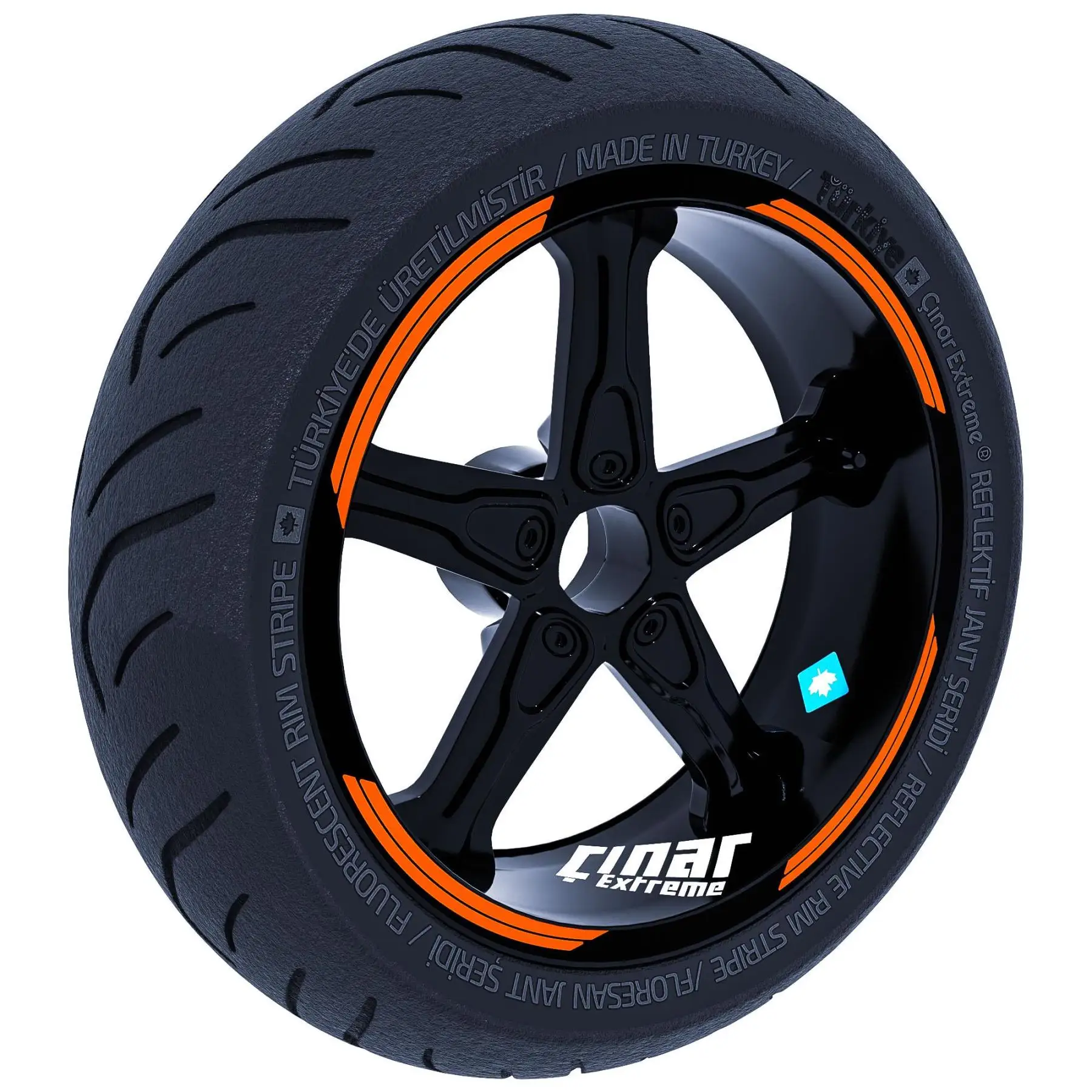 

Double Stripe Design Flame Orange Rim Tape Wheel Stripes Decals Sticker CinarExtreme