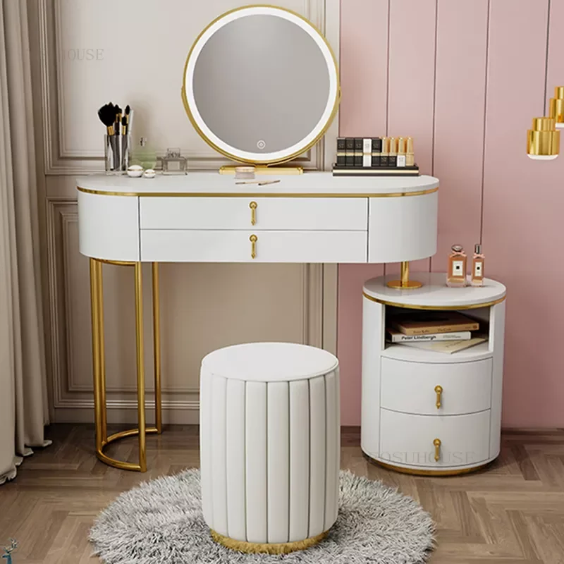 

Скандинавские зеркальные шкафы, минималистичные современные искусственные Роскошные светодиодные туалетные столики