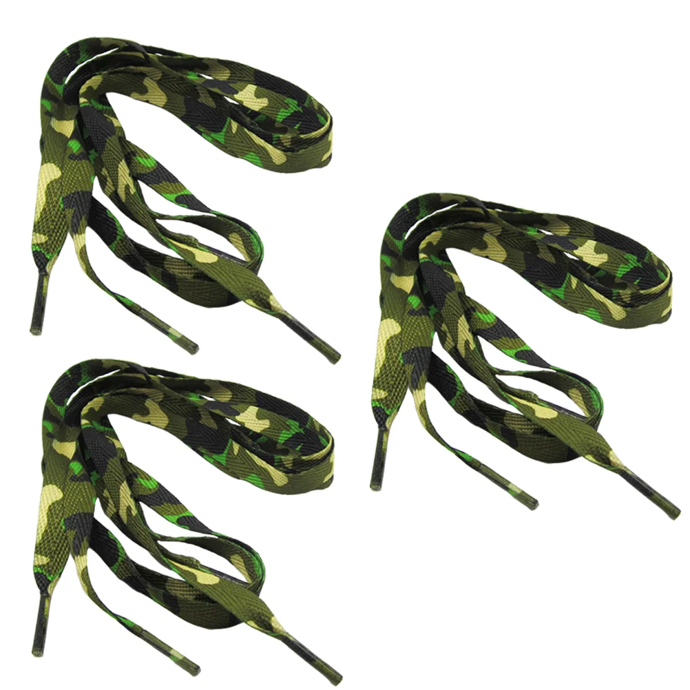 3-парные мужские и женские камуфляжные шнурки шикарные из полиэстера с принтом