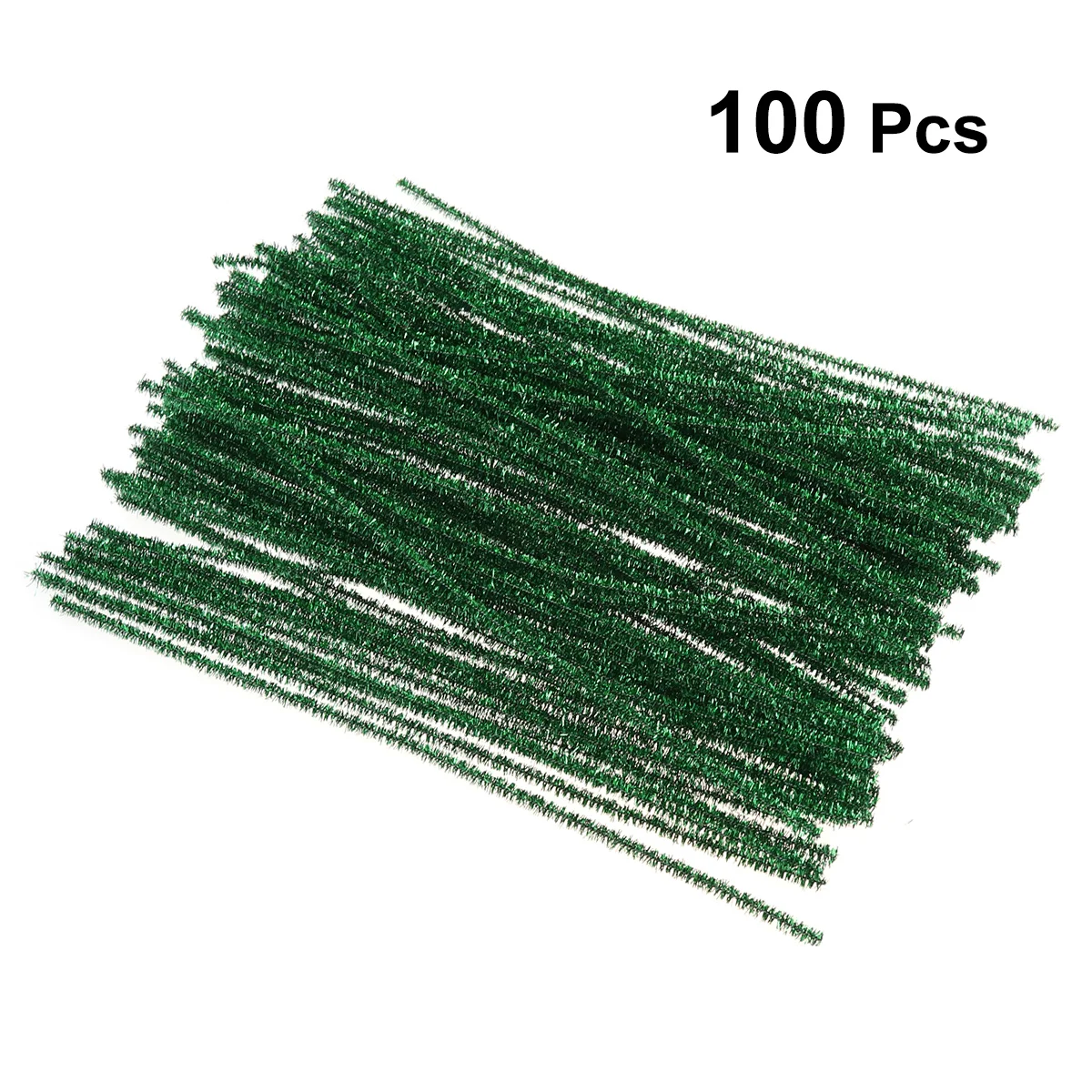 

100PCS Green Creative Plush Twisted DIY Craft Material Pipe Cleaner for Decoration