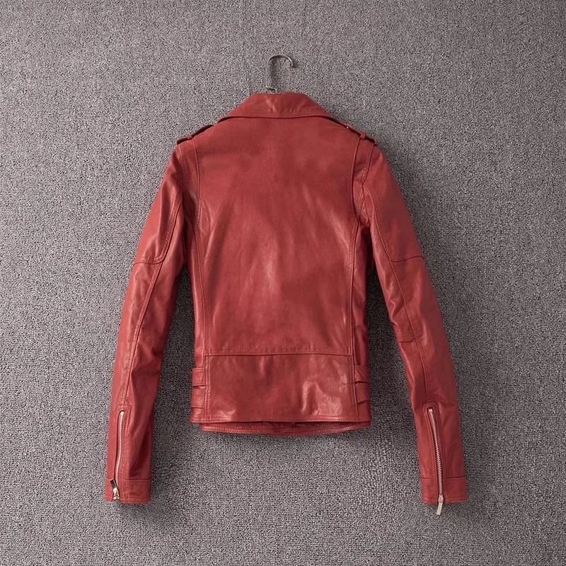 Best женское пальто из натуральной кожи 2025 года. Модная байкерская дубленая куртка